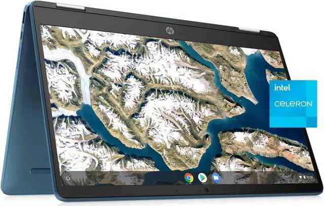 Main image of HP X360 14" HD Touch Chromebook, Intel Celeron N4120, 4GB RAM, 64GB eMMC, Intel UHD Graphics 600, Forest Teal, Chrome OS, 14a-ca0790wm