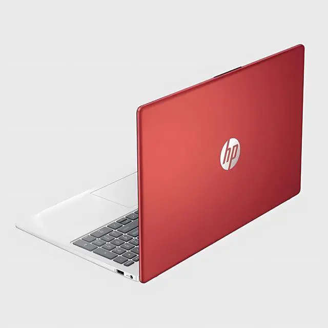 Alt view image 2 of 5 - HP Laptop for Business & Students, 15.6" HD Anti-Glare Display, Intel 4-Cores N200, 8GB RAM, 128GB UFS, Wi-Fi 6, Webcam, HDMI, USB-C, PDG HDMI Cable, Windows 11 Home in S Mode, Scarlet Red