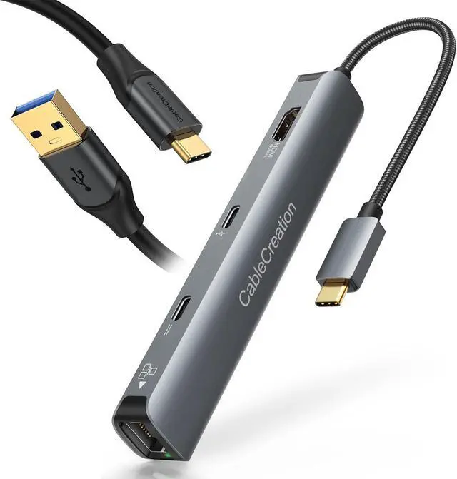 Main image of CableCreation 6-in-1 USB-C Hub Bundle with USB C to USB A Cable 5FT 10Gbps
