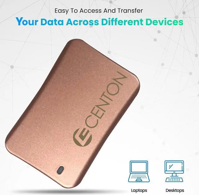 Alt view image 4 of 5 - Centon External SSD (Rose Gold Metallic), USB-C 3.2 Gen 2, 500GB