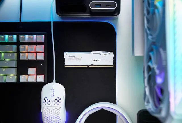 Alt view image 5 of 5 - Kingston FURY Beast White RGB 16GB 5200MT/s CL36 DDR5 Expo DIMM | Infrared Syncing | FURY CTRL Software | Overclocking | Plug N Play | AMD Expo | Single Module | KF552C36BWEA-16