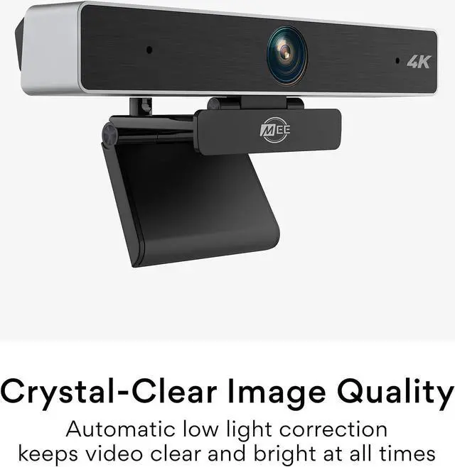 Alt view image 4 of 5 - MEE audio C11Z 4K Ultra HD Webcam with ANC Microphones, 4X Digital Zoom, Low Light Correction, Wide Angle Lens and Privacy Cover for Zoom Video Conferencing on Computer PC Mac Laptop Desktop