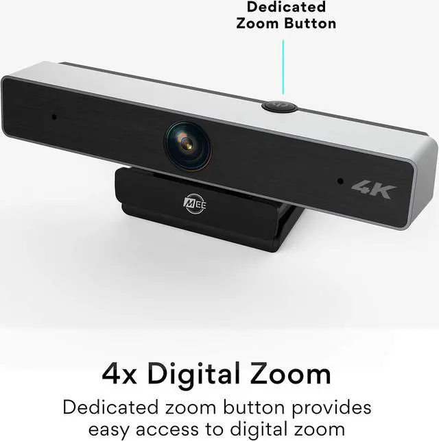 Alt view image 3 of 5 - MEE audio C11Z 4K Ultra HD Webcam with ANC Microphones, 4X Digital Zoom, Low Light Correction, Wide Angle Lens and Privacy Cover for Zoom Video Conferencing on Computer PC Mac Laptop Desktop