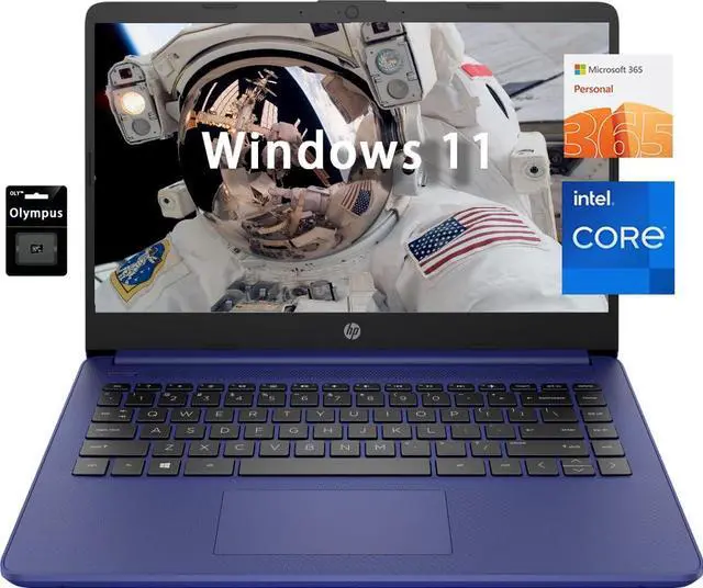 Main image of HP Newest 14" Ultral Light Laptop for Business. Intel Quad-Core N4120(> N4020), 8GB RAM, 320GB Storage, 1 Year Office 365, (64GB eMMC+256GB SD Card) Webcam, HDMI, WiFi, USB-A&C, Win 11 Home/OLY