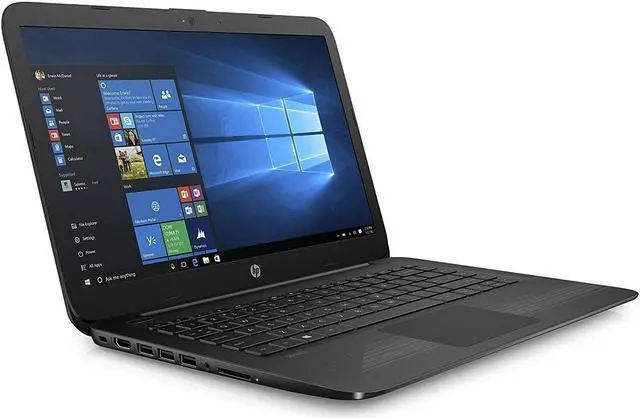 Alt view image 3 of 5 - HP 14-ax040wm Laptop, Intel Celeron N3060, 1.6 GHz, 32 GB, Windows 10 Home 64 Bit, Black, 14"