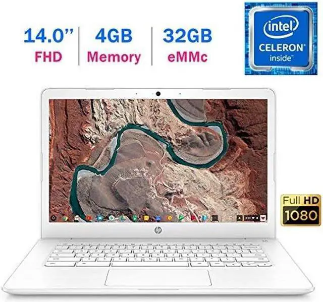 Alt view image 4 of 4 - HP Chromebook 14-inch (1920x1080) FHD IPS WLED-Backlit Display Laptop PC, Intel Dual Core Celeron N3350 up to 2.4GHz, 4GB LPDDR4 RAM, 32GB eMMC, B&O Play, Webcam, Bluetooth, Chrome OS
