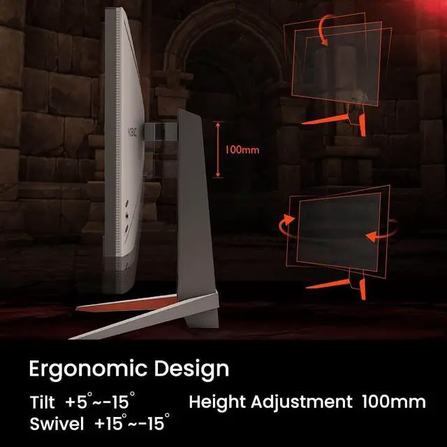 Alt view image 3 of 5 - BenQ MOBIUZ EX2710Q Gaming Monitor 27" QHD 1440p 165Hz 1ms | IPS | HDRi | DCI-P3 | Freesync Premium | Eye-Care Tech | Adjustable Height, Swivel & Tilt | 2.1 Speakers | DisplayPort | HDMI | USB Hub