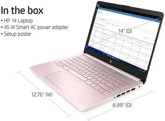Alt view image 3 of 4 - HP Stream 14 Laptop, Intel Celeron Core, 16 GB RAM, 64 GB Storage, 14" HD Anti-Glare Display, Windows 11, Long Battery Life, Thin & Portable, Includes 1-Year Microsoft 365, TiTac, Pink