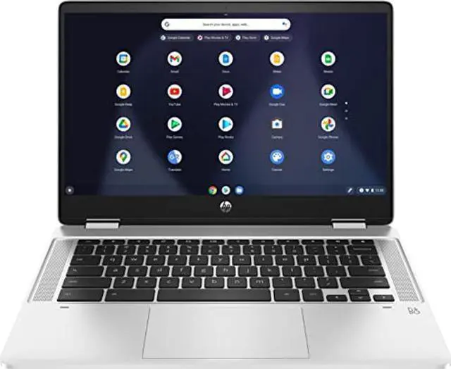 Alt view image 2 of 5 - HP Newest X360 2-in-1 Chromebook 14" HD Touchscreen, Intel Celeron N4500(Up to 2.8GHz), 4GB RAM, 160GB Space(32GB eMMC+128GB Card), WiFi, Bluetooth, Webcam, USB Type-C, Chrome OS, Silver+JVQ MP