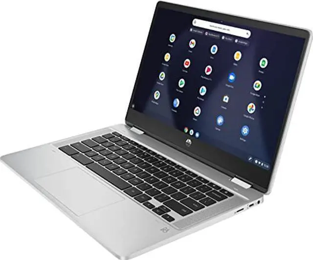 Alt view image 3 of 5 - HP Newest X360 2-in-1 Chromebook 14" HD Touchscreen, Intel Celeron N4500(Up to 2.8GHz), 4GB RAM, 160GB Space(32GB eMMC+128GB Card), WiFi, Bluetooth, Webcam, USB Type-C, Chrome OS, Silver+JVQ MP