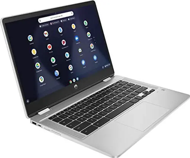 Alt view image 4 of 5 - HP Newest X360 2-in-1 Chromebook 14" HD Touchscreen, Intel Celeron N4500(Up to 2.8GHz), 4GB RAM, 160GB Space(32GB eMMC+128GB Card), WiFi, Bluetooth, Webcam, USB Type-C, Chrome OS, Silver+JVQ MP