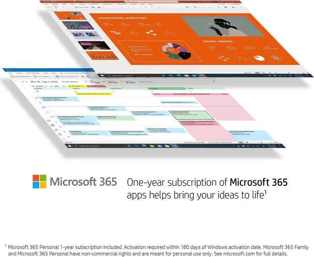 Alt view image 5 of 5 - HP Stream 14 2023 Laptop 14" HD 1366x768 4-Core Intel Celeron N4120 8GB DDR4 64GB eMMC UHD Graphics WiFi 5 Bluetooth RJ45 HDMI USB-C Windows 11 Pro 1-Year Office 365 Subscription w/ONT 32GB USB
