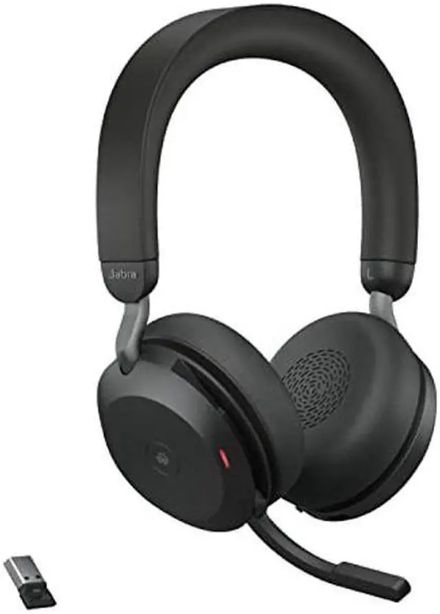 Alt view image 3 of 4 - Jabra Evolve2 75 PC Wireless Headset with Charging Stand and 8-Mic Technology - Dual Foam Stereo Headphones with Advanced Active Noise Cancelling, USB-A Bluetooth Adapter and MS Compatibility - Black