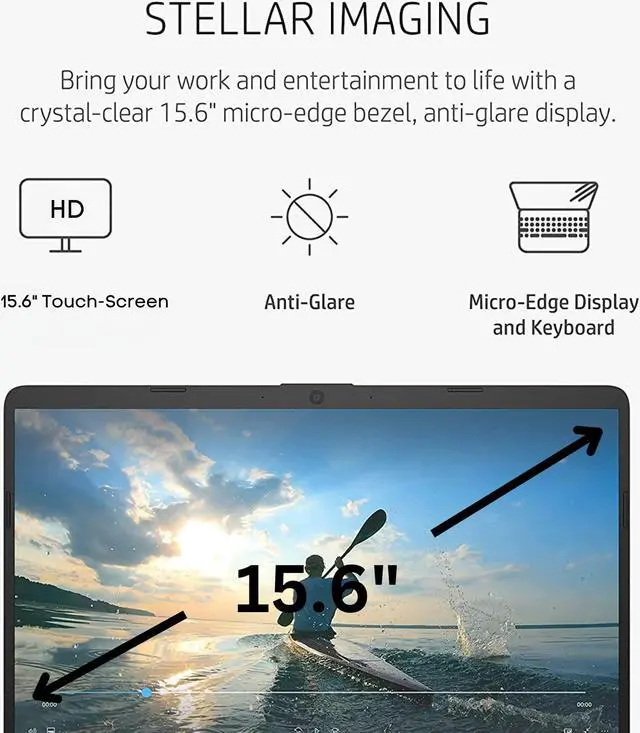 Alt view image 2 of 5 - HP Newest Pavilion 15.6" HD Touchscreen Anti-Glare Laptop, 16GB RAM, 256GB SSD Storage, Intel Core Processor up to 4.1GHz, Up to 11 Hours Long Battery Life, Type-C, HDMI, Windows 11 Home, Silver