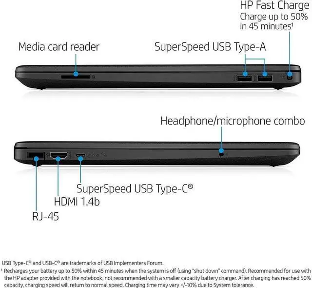Alt view image 4 of 5 - HP Newest 15.6" FHD IPS Premium Laptop, Intel Celeron N4020 Processor Upto 2.8GHz, 16GB RAM, 256GB SSD, WiFi, USB-C, Card Reader, Windows 10 Home + HDMI Cable