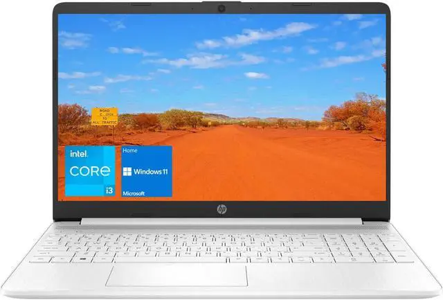 Main image of HP 15 Notebook Laptop, 15.6" HD Screen, Intel Core i3-1115G4 Processor, 8GB RAM, 256GB SSD, Webcam, Wi-Fi, HDMI, Windows 11 Home, White
