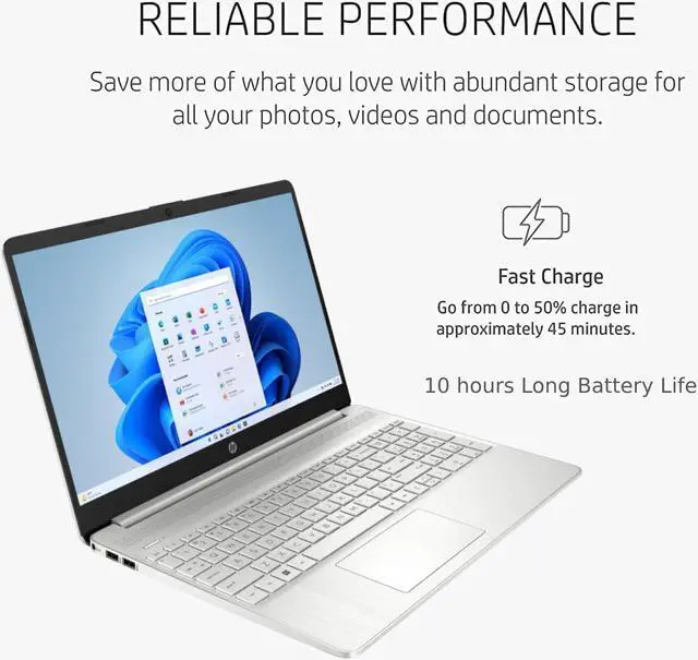 Alt view image 4 of 5 - HP 15.6 inch Laptop Newest - for Stundet and Business, Ultra Thin, AMD Ryzen 3 5300U(Quad Cores, Beat i5-1035G1) 12GB RAM, 512GB SSD, 10H Long Battery Life, HD Webcam, Wi-Fi, Windows 11 Home in S