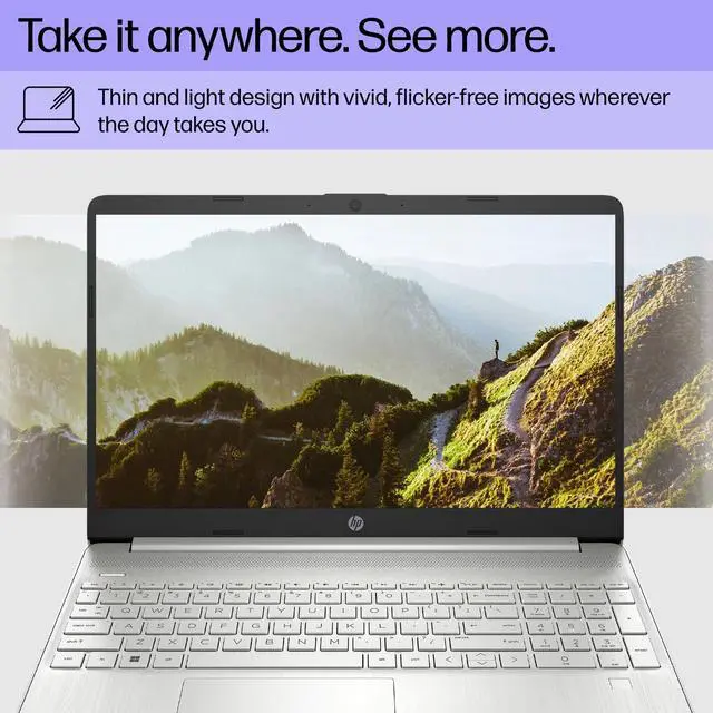 Alt view image 2 of 5 - HP 15-DY500 2023 Business Laptop 15.6" FHD (1920x1080) 6-Core Intel i3-1215U 8GB DDR4 256GB SSD Intel UHD Graphics Wi-Fi 5 Fingerprint Windows 11 Home w/ONT 32GB USB