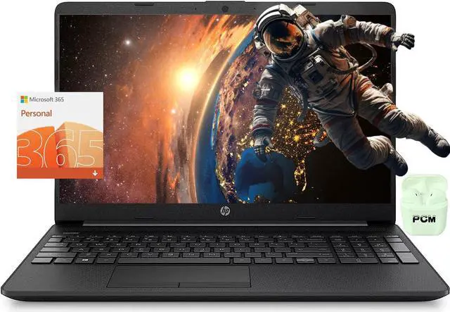 Main image of HP Laptop, 15.6 Inch HD Screen, Intel Pentium Silver N5030, 8GB RAM, 256GB SSD, Windows 11, Office 365, Numeric Keypad, Long Battery Life, HDMI, Type-C, Black, PCM