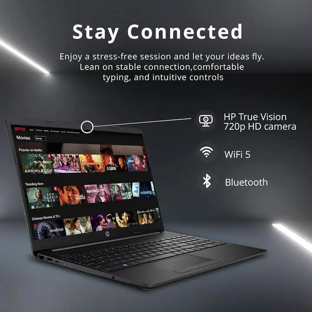 Alt view image 4 of 5 - HP Laptop, 15.6 Inch HD Screen, Intel Pentium Silver N5030, 8GB RAM, 256GB SSD, Windows 11, Office 365, Numeric Keypad, Long Battery Life, HDMI, Type-C, Black, PCM