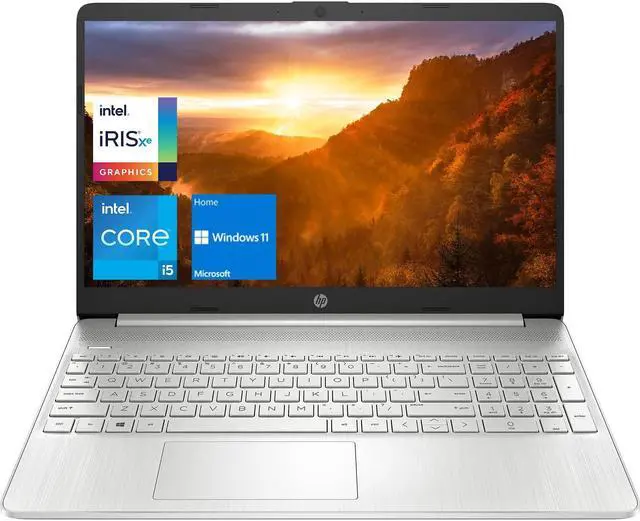 Main image of HP 15 Notebook Laptop, 15.6" HD Display, Intel Core i5-1135G7 Processor, 8GB DDR4 RAM, 512GB PCIe SSD, USB Type-C, Webcam, Wi-Fi, Windows 11 Home, Silver