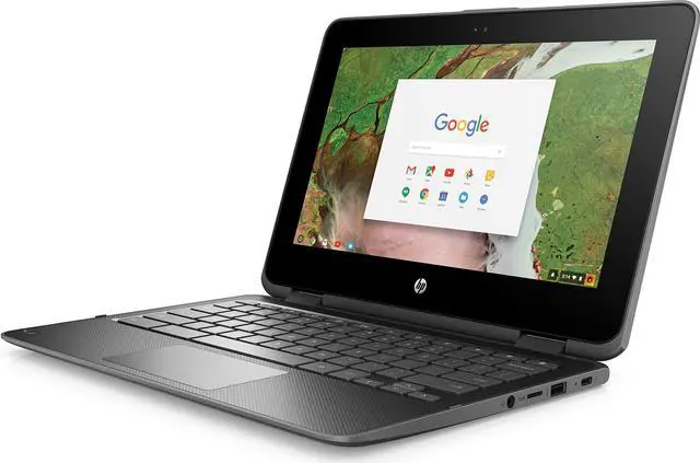 Alt view image 2 of 5 - HP Chromebook 11 X360, 11.6" Corning Gorilla Glass Touchscreen Display, Intel Celeron N3350, Intel HD Graphics 500, 64GB eMMC, 4GB SDRAM, Snow White, 11-ae051wm