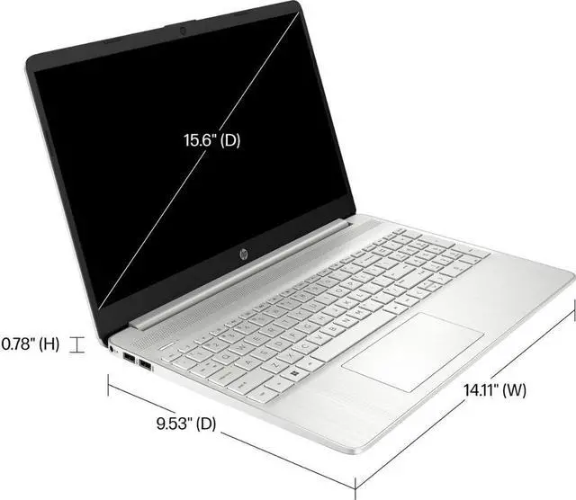 Alt view image 3 of 5 - HP 15.6" Laptop AMD Ryzen 3-5300U(Beats i7-1160G7) Anti-Glare Wi-Fi Bluetooth Natural Silver Win11 W/Mouse Pad (16GB RAM | 512B PCIe SSD)