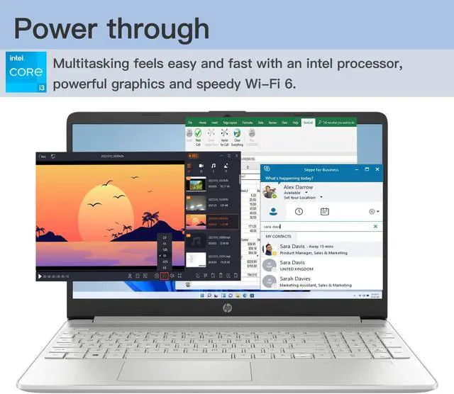 Alt view image 2 of 5 - HP 2023 15.6" HD Touchscreen Laptop, Intel Core i3-1215U (Beat i5-1135G7), 32GB RAM, 1TB SSD, Intel UHD Graphics, WiFi, Bluetooth, HDMI, USB-A&C, Long Battery Life, Windows 11 Home, Silver