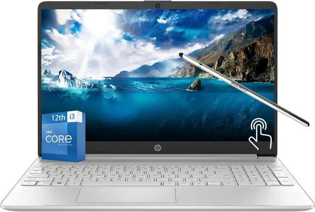 Main image of HP 2023 Flagship Touchscreen Laptop 15.6" HD Display, Intel Core i3-1215U (Up to 4.4GHz (Beat i5-1135G4), 16 GB RAM - 512GB PCie SSD, Numeric Pad, Bluetooth 5, Win 11 Home s, W/Stylus Pen, Silver