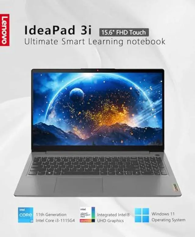 Alt view image 2 of 5 - Lenovo - Ideapad 3i 15.6" Laptop - 15.6" Full HD (1920 x 1080) Touch Screen - Intel Core i3-1115G4 Dual-Core - 24GB DDR4 RAM - 1TB SSD - Intel UHD Graphics - Windows 11 - Arctic Grey - W/GaLiMu