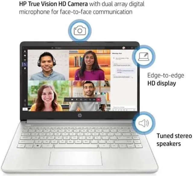 Alt view image 2 of 5 - HP Notebook 14 Laptop, 14" HD Display, Intel Core i5-1135G7 (Beats i7-1065G7), 16GB DDR4 Memory, 256GB SSD, Webcam, USB Type-C, HDMI, WiFi, Long Battery Life Up to 9 Hours, TiTac, Windows 11
