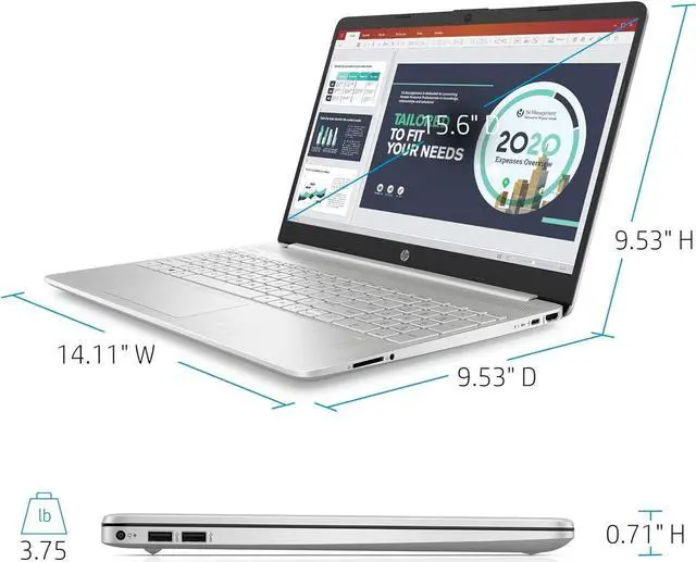 Alt view image 5 of 5 - HP Newest 15.6" HD Laptop Computer, 11th Gen Intel Quad-Core i3-1125G4(Up to 3.7GHz, Beat i5-10210U), 16GB RAM, 1TB PCIe SSD, Webcam, Bluetooth, Wi-Fi, HDMI, USB-C, Windows 11 S, Silver