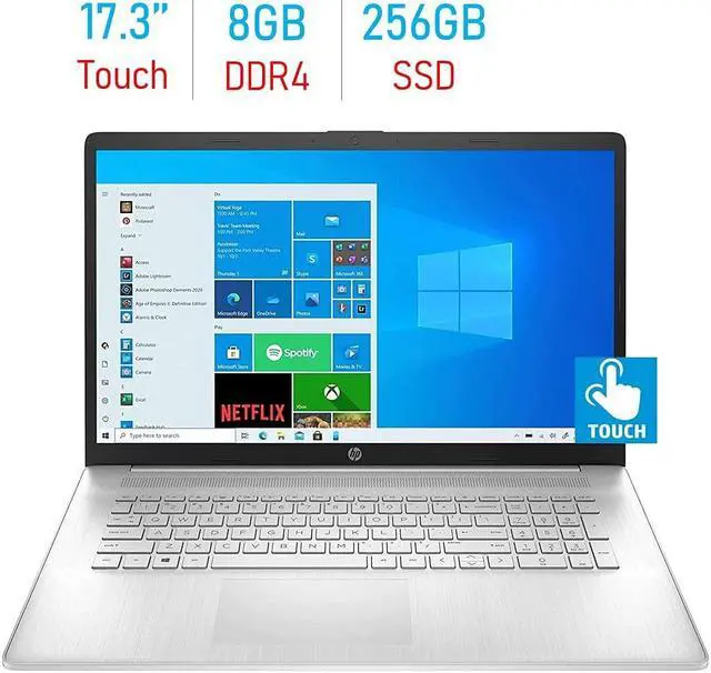 Alt view image 2 of 5 - HP 17.3" Diagonal HD+ Touchscreen Display, AMD Ryzen 3 3250u, AMD Radeon Graphics, HD Webcam, WiFi 6, HDMI, Bluetooth, 1-Year 365 Office, W10 Home, Accessories (8GB RAM 256GB SSD)