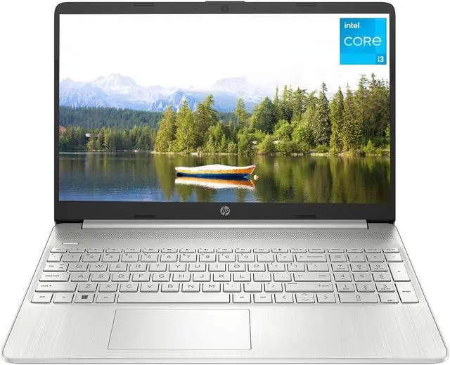 Main image of HP 15 Notebook, 15.6" HD Screen, Intel Core i3-1115G4, 16GB DDR4 RAM, 512GB PCIe SSD, Webcam, HDMI, SD Card Reader, Wi-Fi, Windows 11 Home, Natural Silver