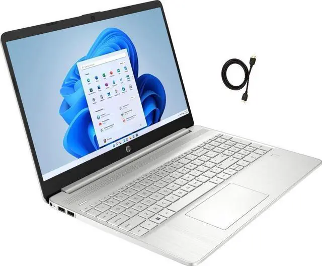 Main image of HP 15.6" HD Premium Laptop, AMD Ryzen 3 5300U 4-Core Upto 3.8GHz, 32GB RAM, 1TB PCIe SSD, AMD Radeon Graphics, USB-C, Wide Vision HD Webcam, Windows 11 Home + HDMI Cable, Silver