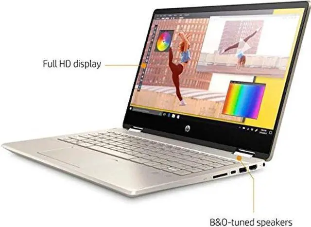 Alt view image 2 of 5 - 2020 HP Pavilion x360 2-in-1 Laptop Computer/ 14" Full HD Touchscreen/ 10th Gen Intel Core i5-10210U Up to 4.1GHz/ 8GB DDR4 Memory/ 256GB PCIe SSD + 16GB Optane/ AC WiFi/ HDMI/ Gold/ Windows 10