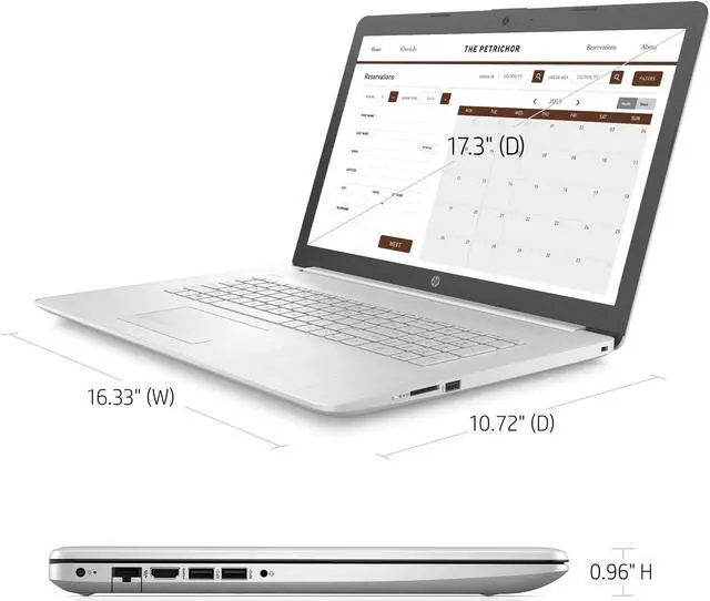 Alt view image 5 of 5 - HP Newest 17 Laptop, 17.3" HD+ Display, 11th Gen Intel Core i3-1115G4 Processor, 16GB RAM, 256GB PCIe SSD, Webcam, Bluetooth, HDMI, RJ-45, Windows 11 Home, Silver