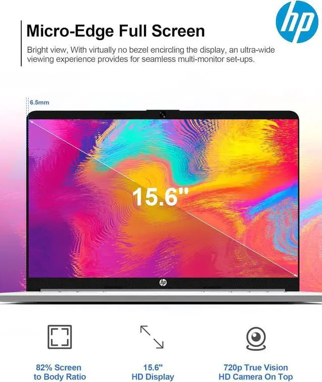 Alt view image 4 of 5 - HP 15.6 Inch Touchscreen Laptop for Business and College, 11th Gen Intel Core i3-1115G4, 8GB RAM, 256GB SSD, Windows 11 Home, 10 Number Key, Office 365, HDMI, WIFI 5, Natural Silver, PCM