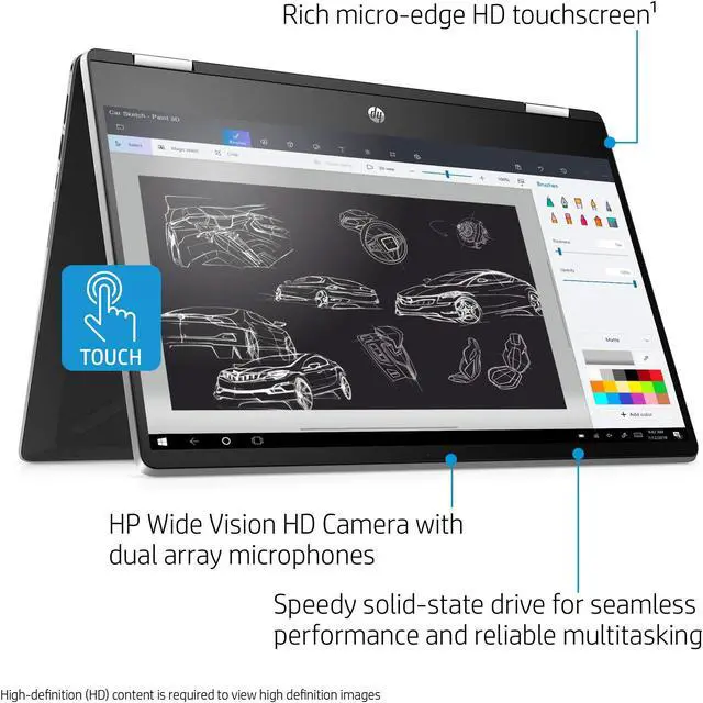 Alt view image 3 of 5 - HP Pavilion x360 14 Convertible 2-in-1 Laptop, 14" HD Touchscreen Display, Intel Core i5, 8 GB DDR4 RAM, 512 GB SSD Storage, Windows 10 Home, Backlit Keyboard (14-dh2010nr, 2020 Model)