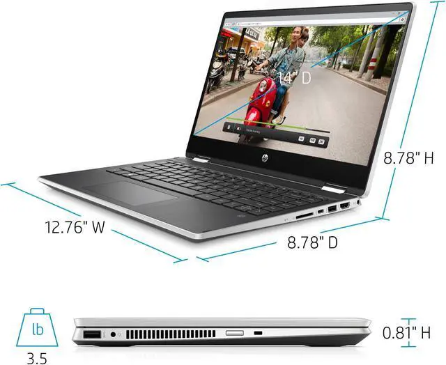Alt view image 5 of 5 - HP Pavilion x360 14 Convertible 2-in-1 Laptop, 14" HD Touchscreen Display, Intel Core i5, 8 GB DDR4 RAM, 512 GB SSD Storage, Windows 10 Home, Backlit Keyboard (14-dh2010nr, 2020 Model)