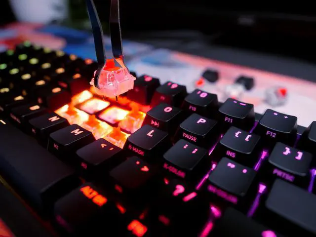 Alt view image 5 of 5 - Xtrfy CHERRY K5V2 Compact, Mechanical Gaming Keyboard in 65% Format US Layout Hot Swappable, CHERRY MX2A RED Switches (Black)