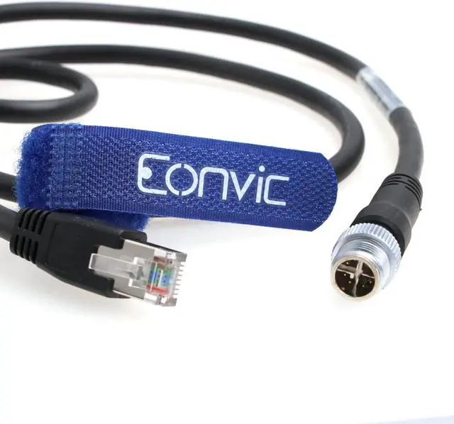 Alt view image 2 of 4 - Eonvic Ethernet Shielded Cable M12 X-Type 8 Position to RJ45 Waterproof Industrial Network High Flex Cable for Cognex (8M, Black)
