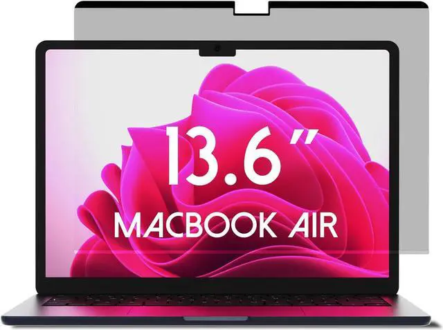 Main image of ANBAC Laptop Magnetic Privacy Screen Protector for 13.6 inch MacBook Air (2022, M2) - Blue Light Blocking Security Screen Shield, Anti-Smudge Cover, UV Filter, Computer Private Screen Hider