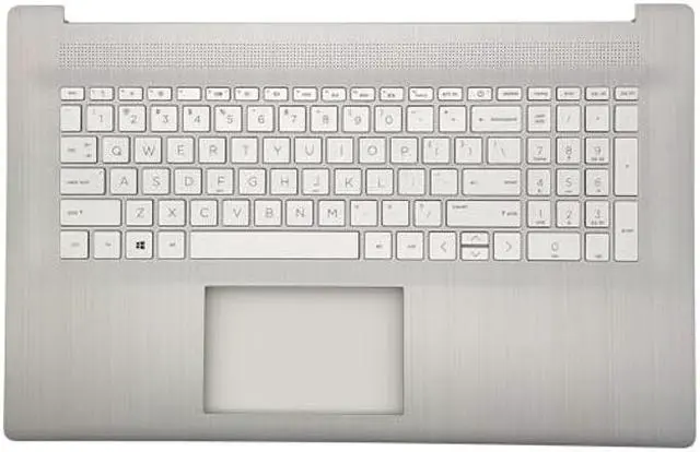Main image of Jxjslp Replacement Upper Case Palmrest for HP 17 cn0023dx 17-cn0273st 17-CN 17-CP 17T-CN 17Z-CP 17.3'' Series Laptop Non-Backlit Keyboard Assembly Top Cover M50458-001 Natural Silver