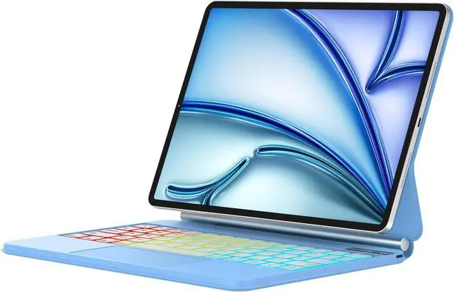 Main image of KVAGO Keyboard Case for iPad Air 11-inch (M2) 2024 & iPad Pro 11 inch (4th/3rd/2nd/1st Gen),Magic Keyboard for Air 5th/4th Gen,Multi-Touch Trackpad, 7 Colors Backlight,SkyBlue