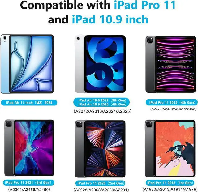 Alt view image 2 of 5 - KVAGO Keyboard Case for iPad Air 11-inch (M2) 2024 & iPad Pro 11 inch (4th/3rd/2nd/1st Gen),Magic Keyboard for Air 5th/4th Gen,Multi-Touch Trackpad, 7 Colors Backlight,SkyBlue