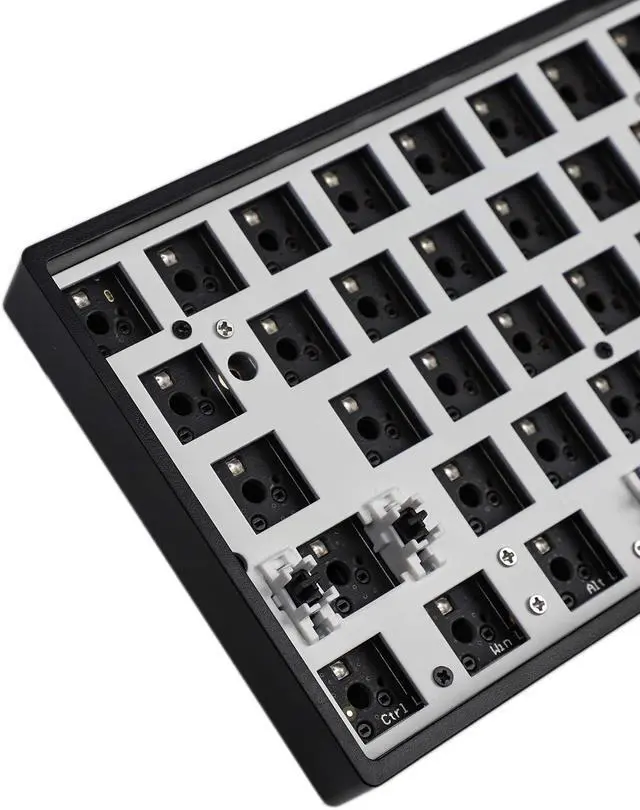 Alt view image 3 of 5 - YMDK GH60 GK61 RGB Hot Swap Independent Driver Tyce-C ANSI Mechanical keyboard DIY kit Plastic Case CNC Aluminum Case Plate PCB (Plastic Black GK61X Wired)