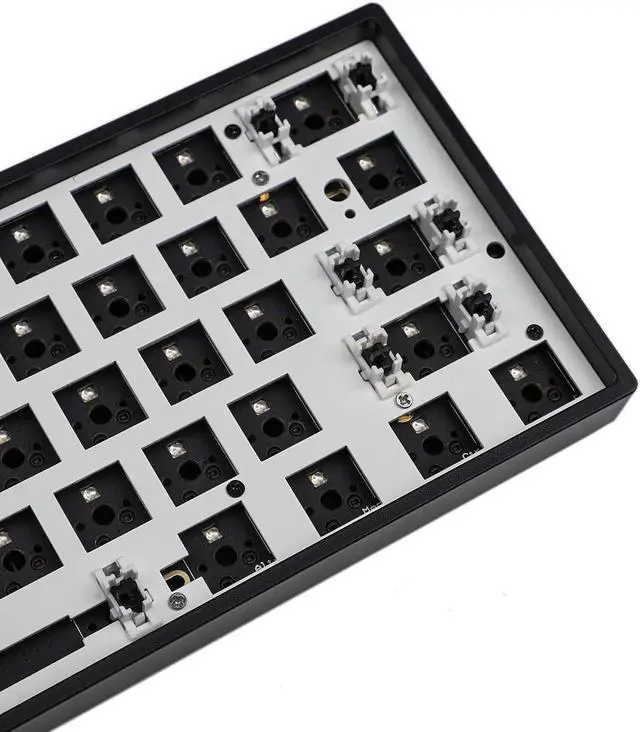 Alt view image 4 of 5 - YMDK GH60 GK61 RGB Hot Swap Independent Driver Tyce-C ANSI Mechanical keyboard DIY kit Plastic Case CNC Aluminum Case Plate PCB (Plastic Black GK61X Wired)