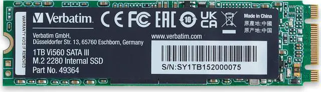 Main image of Verbatim 1TB SSD Vi560 Internal Solid State Hard Drive 3D NAND SATA III M.2 2280