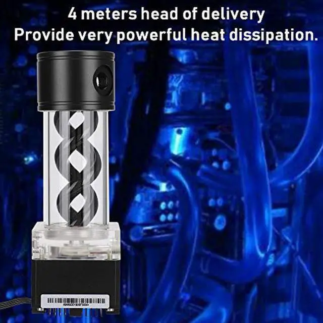 Alt view image 4 of 5 - Water Cooling Kit,800L/H CPU Cooling Cylinder Pump System,Water Cooling Pump Reservoir,T Virus Cylindrical Cooler for Computer Water Cooling System(Black)